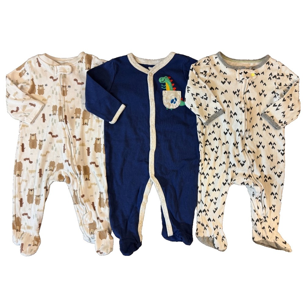 Baby Boy Sleepers Clothes 3/6 6 Months Lot Footies Bundle 1 Piece Outfits Pajama
